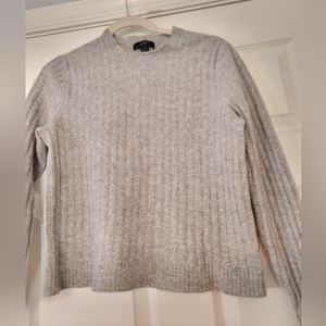 Vintage Express Womens Heather Gray Wool Cashmere Blend Mock Neck Sweater Sz M